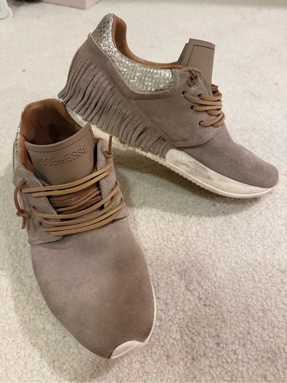 Esse Ut Esse leather fringe sneakers sz 39